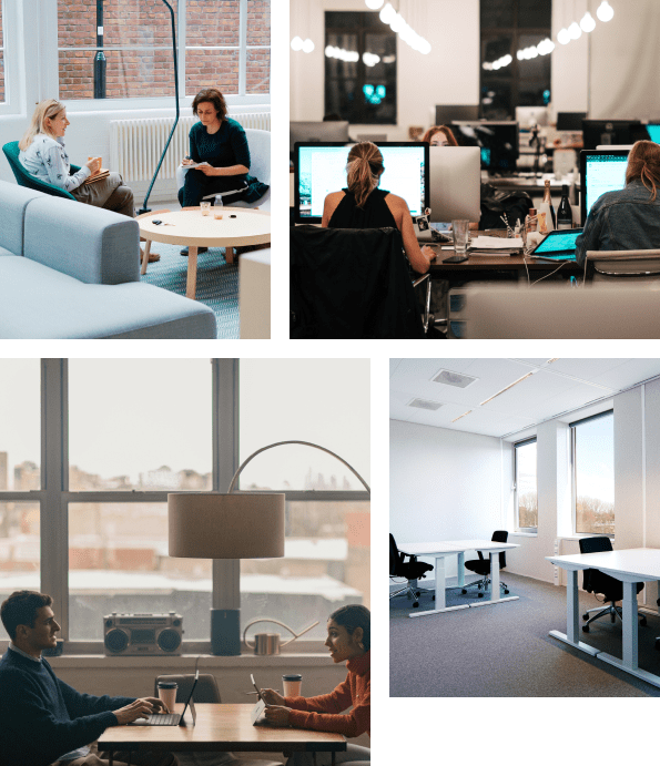 People working in a private offices space